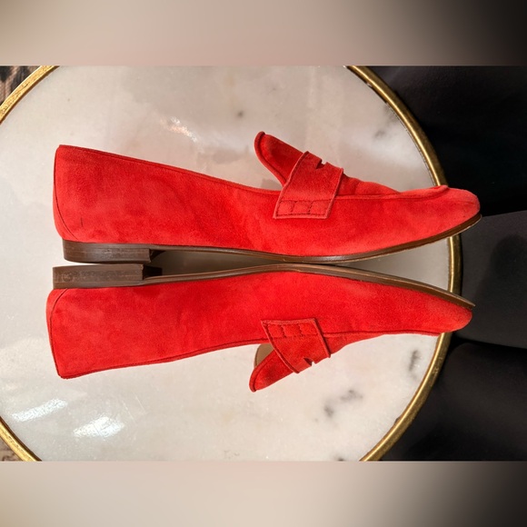 J. Crew Suede Charlie Penny Loafer in Vibrant Flame | 8.5 - Picture 3 of 13